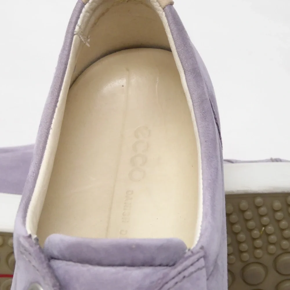 ECCO Womens Soft 7 Sneaker Lilac Purple Nubuck Leather Lace Up Size 8 / 39